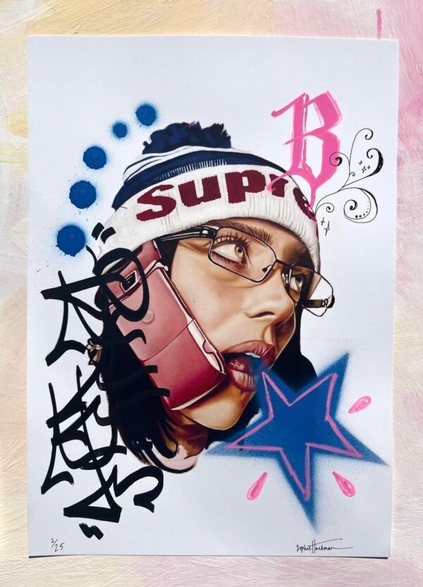 Star Girl - Hand Embellished Print by Sophie Hackman