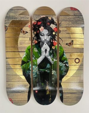 The Wave That Breaks Below - Skate Deck Trio by Gareth Tristan Evans